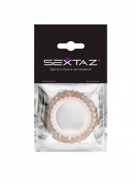 Эрекционное кольцо с бежевыми «ресничками» - Sextaz - в Ногинске купить с доставкой
