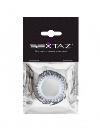 Эластичное эрекционное колечко с черными «ресничками» - Sextaz - в Ногинске купить с доставкой