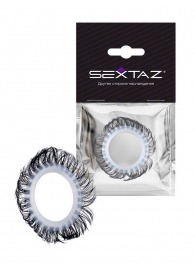 Эластичное эрекционное колечко с черными «ресничками» - Sextaz - в Ногинске купить с доставкой