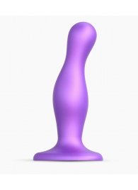Фиолетовая насадка Strap-On-Me Dildo Plug Curvy size M - Strap-on-me - купить с доставкой в Ногинске