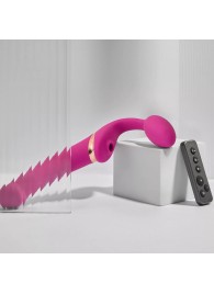 Ярко-розовый безремневой страпон Multi Orgasm Bendable Strap-On size XL с клиторальной стимуляцией - Strap-on-me - купить с доставкой в Ногинске