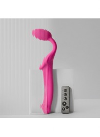 Ярко-розовый безремневой страпон Strap-on-me Vibrating Bendable Strap-On size XL - Strap-on-me - купить с доставкой в Ногинске