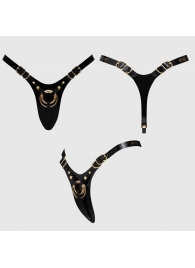 Черный пояс для фиксации насадок Strap-On-Me Leatherette Harness Fabulous - Strap-on-me - купить с доставкой в Ногинске