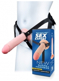 Мужской полый страпон на регулируемых ремешках - 22 см. - Sex Expert - купить с доставкой в Ногинске