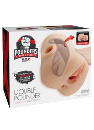 Телесный мастурбатор с вибрацией Double Pounder Vibrating Squeeze Stroker - Pipedream - в Ногинске купить с доставкой