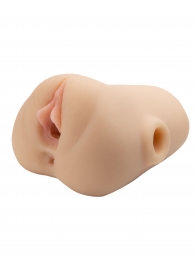 Телесный мастурбатор с вибрацией Double Pounder Vibrating Squeeze Stroker - Pipedream - в Ногинске купить с доставкой