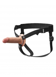 Телесный пустотелый фаллопротез 5’’ Hollow Silicone Strap-On - 14 см. - Pipedream - купить с доставкой в Ногинске