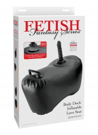 Черное надувное кресло с платформой для фиксации дилдо Body Dock Inflatable Love Seat - Pipedream - купить с доставкой в Ногинске