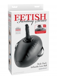Черный надувной мяч с платформой для фиксации дилдо Body Dock Inflatable Love Ball - Pipedream - купить с доставкой в Ногинске