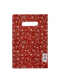 Красный подарочный новогодний пакет с вырубной ручкой (20х30 см) - Сима-Ленд - купить с доставкой в Ногинске