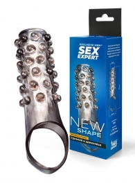 Дымчатая насадка на пенис с выпуклостями - 11 см. - Sex Expert - в Ногинске купить с доставкой