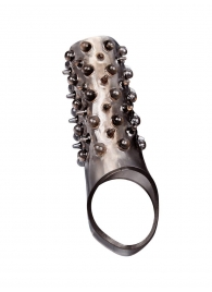 Дымчатая насадка на пенис с шипами и выпуклостями - 12,5 см. - Sex Expert - в Ногинске купить с доставкой