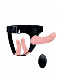 Женский страпон с 3 насадками и вибрацией - Erowoman-Eroman - купить с доставкой в Ногинске