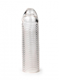 Прозрачная закрытая насадка на пенис с ребрышками - 16 см. - Sex Expert - в Ногинске купить с доставкой