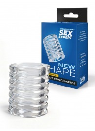 Прозрачная сквозная насадка на пенис с ребрышками - Sex Expert - в Ногинске купить с доставкой