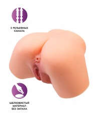 Телесный реалистичный мастурбатор-полуторс с 2 любовными входами - No Name - в Ногинске купить с доставкой