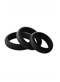 Набор из 3 черных эрекционных колец Smooth Silicone Cockring Pack - Dream Toys - в Ногинске купить с доставкой