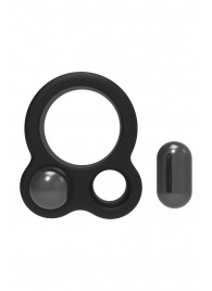 Черное эрекционное кольцо с утяжелителями Cockring Dual Weight - Dream Toys - в Ногинске купить с доставкой