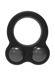 Черное эрекционное кольцо с утяжелителями Cockring Dual Weight - Dream Toys - в Ногинске купить с доставкой