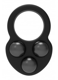 Черное эрекционное кольцо с утяжелителями - Dream Toys - в Ногинске купить с доставкой
