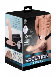 Телесный полый страпон с вибрацией Erection Agents - 24,1 см. - NMC - купить с доставкой в Ногинске