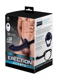 Черный полый страпон с вибрацией Erection Agents - 24,1 см. - NMC - купить с доставкой в Ногинске