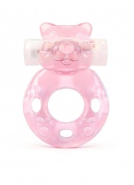 Розовое эрекционное виброкольцо в форме мишки - 1137 - в Ногинске купить с доставкой