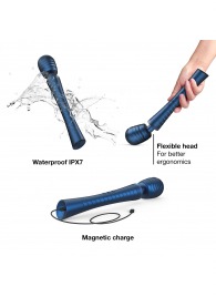 Синий вибромассажёр с насадками Man.wand Edgy - Manwan - в Ногинске купить с доставкой