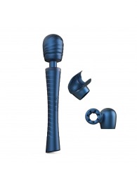 Синий вибромассажёр с насадками Man.wand Edgy - Manwan - в Ногинске купить с доставкой