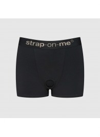 Черные трусики-боксеры для фиксации насадок Strap-on-me Harness Lingerie Allure - size XS - Strap-on-me - купить с доставкой в Ногинске