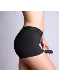 Черные трусики-боксеры для фиксации насадок Strap-on-me Harness Lingerie Allure - size S - Strap-on-me - купить с доставкой в Ногинске