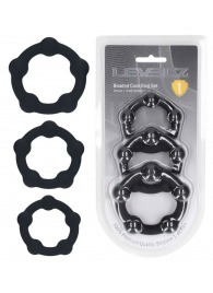 Набор из 3 эрекционных колец Beaded Silicone Cockring Set - Shots Media BV - в Ногинске купить с доставкой