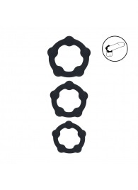 Набор из 3 эрекционных колец Beaded Silicone Cockring Set - Shots Media BV - в Ногинске купить с доставкой