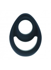 Черное эрекционное кольцо Double Ergo Silicone Cockring - Shots Media BV - в Ногинске купить с доставкой