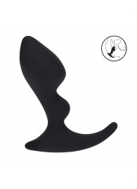 Черная анальная пробка для массажа простаты Double Ripple Silicone Prostate Massager - Shots Media BV - в Ногинске купить с доставкой