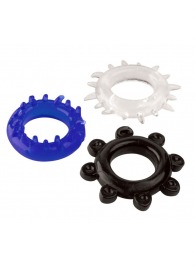 Набор из 3 эрекционных колец разного цвета и рельефа - Boys of Toys - в Ногинске купить с доставкой