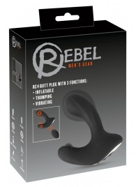 Черная анальная вибропробка с функцией расширения RC Butt Plug with 3 functions - Orion - в Ногинске купить с доставкой