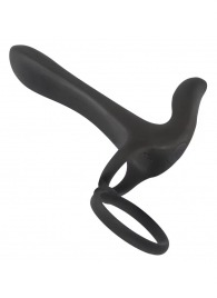 Черная насадка на член с вибрацией Couple’s Vibrator - Orion - в Ногинске купить с доставкой