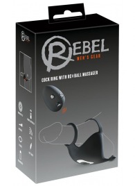 Черная вибронасадка для эрекции и стимуляции мошонки Cock ring with RC ball massager - Orion - в Ногинске купить с доставкой