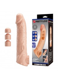Телесный фаллоудлинитель с подхватом мошонки Silas - 26 см. - Baile - в Ногинске купить с доставкой