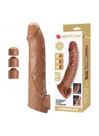Карамельный фаллоудлинитель с подхватом мошонки Silas - 26 см. - Baile - в Ногинске купить с доставкой