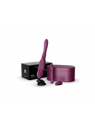 Фиолетовая секс-машина с функцией нагрева, насадками и присоской Sesh - Zalo - купить с доставкой в Ногинске