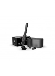 Черная секс-машина с функцией нагрева, насадками и присоской Sesh - Zalo - купить с доставкой в Ногинске