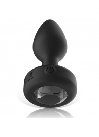Черная анальная вибропробка с пультом ДУ - Ibiza