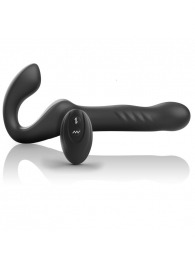 Черный безремневой страпон с вибрацией и возвратно-поступательными движениями - 24 см. - Ibiza - купить с доставкой в Ногинске