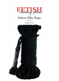 Черная веревка для фиксации Deluxe Silky Rope - 9,75 м. - Pipedream - купить с доставкой в Ногинске