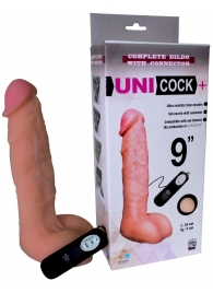 Фаллическая насадка Харнесс UNICOCK 9  с вибрацией - 24 см. - LOVETOY (А-Полимер) - купить с доставкой в Ногинске