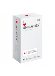 Ультратонкие презервативы Unilatex Ultra Thin - 12 шт. + 3 шт. в подарок - Unilatex - купить с доставкой в Ногинске