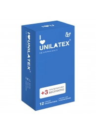 Классические презервативы Unilatex Natural Plain - 12 шт. + 3 шт. в подарок - Unilatex - купить с доставкой в Ногинске