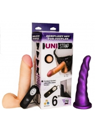 Вибрострапон с двумя насадками UniStrap - 18 и 18 см. - LOVETOY (А-Полимер) - купить с доставкой в Ногинске